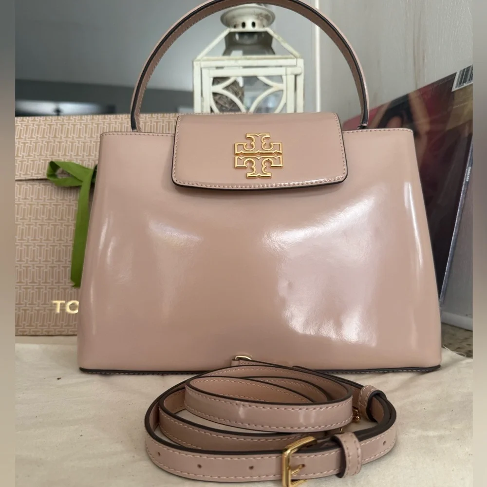 Tory BurchBritten leather Satchel and matching Britten continental Wallet Set